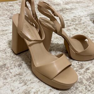 Dream Pairs Nude Block Heel Sandals